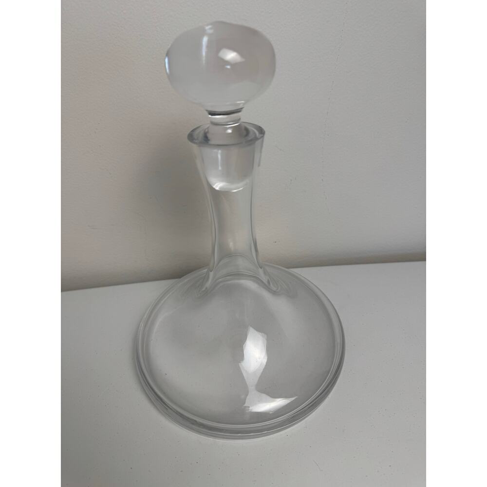 Krosno Poland 11” Crystal Glass Decanter Bottle w/ Stopper- Heavy! Wine Aerator - Picture 5 of 11